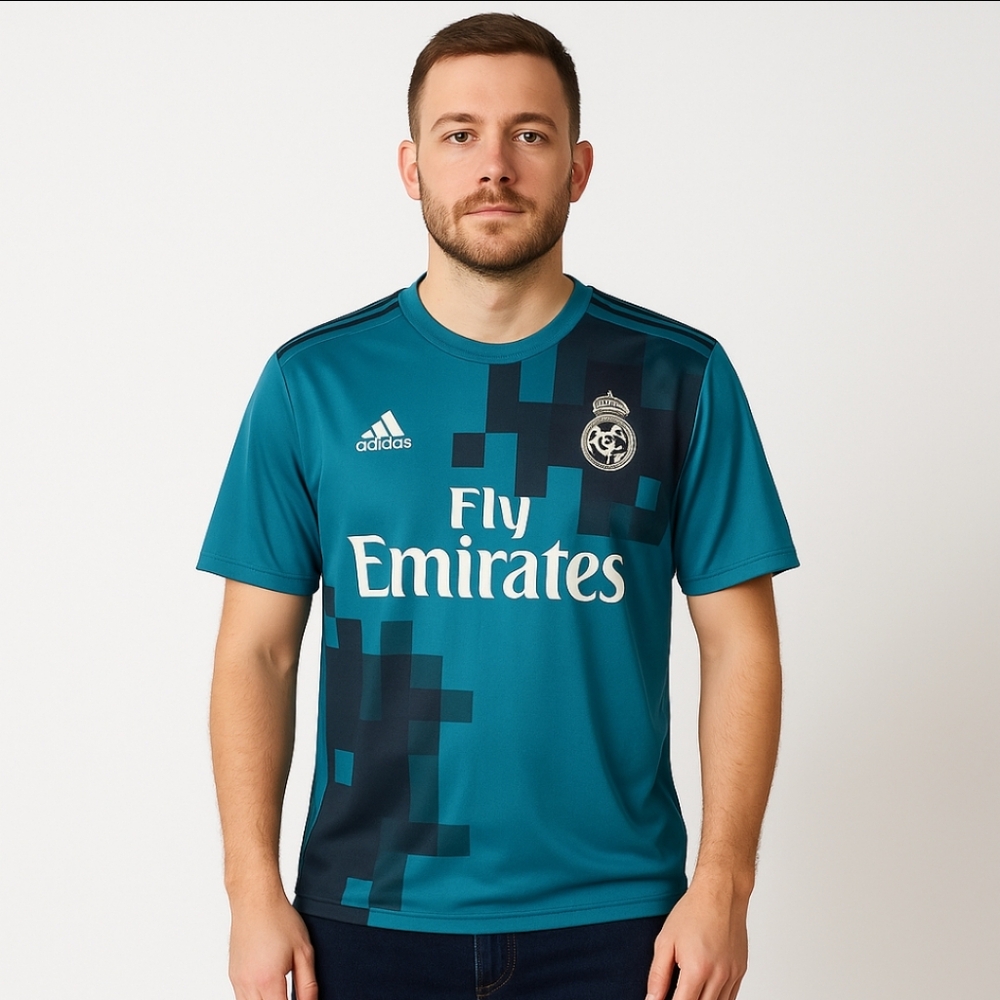 Adidas Teal Dri-fit Soccer Real Madrid Third Jersey Mens Sz XL